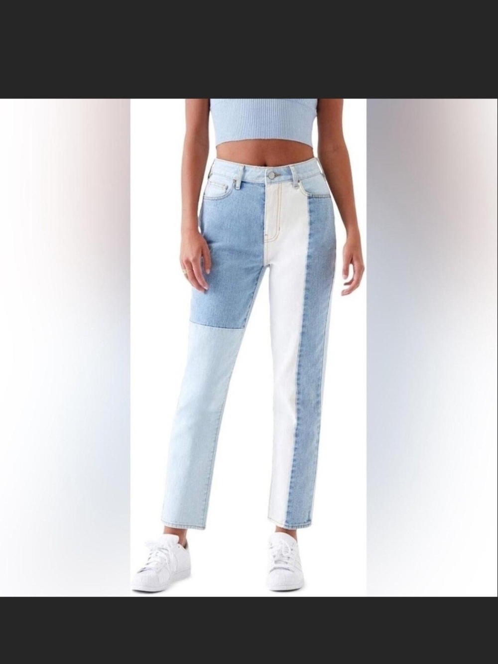 PacSun Eco Hopper Patch Mom Jeans Size 25 100% Cotton